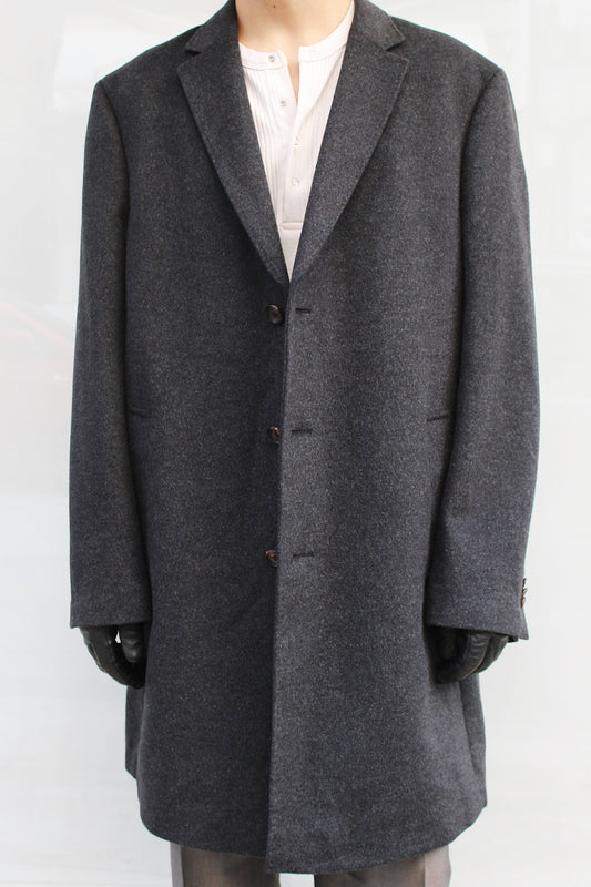 Gray Single Button Overcoat