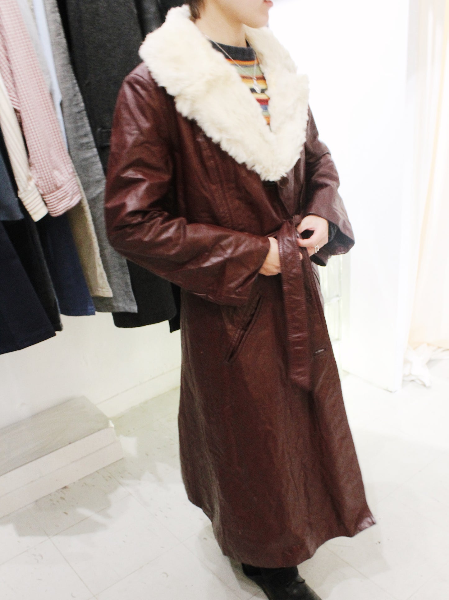 Burgundy Leather Coat