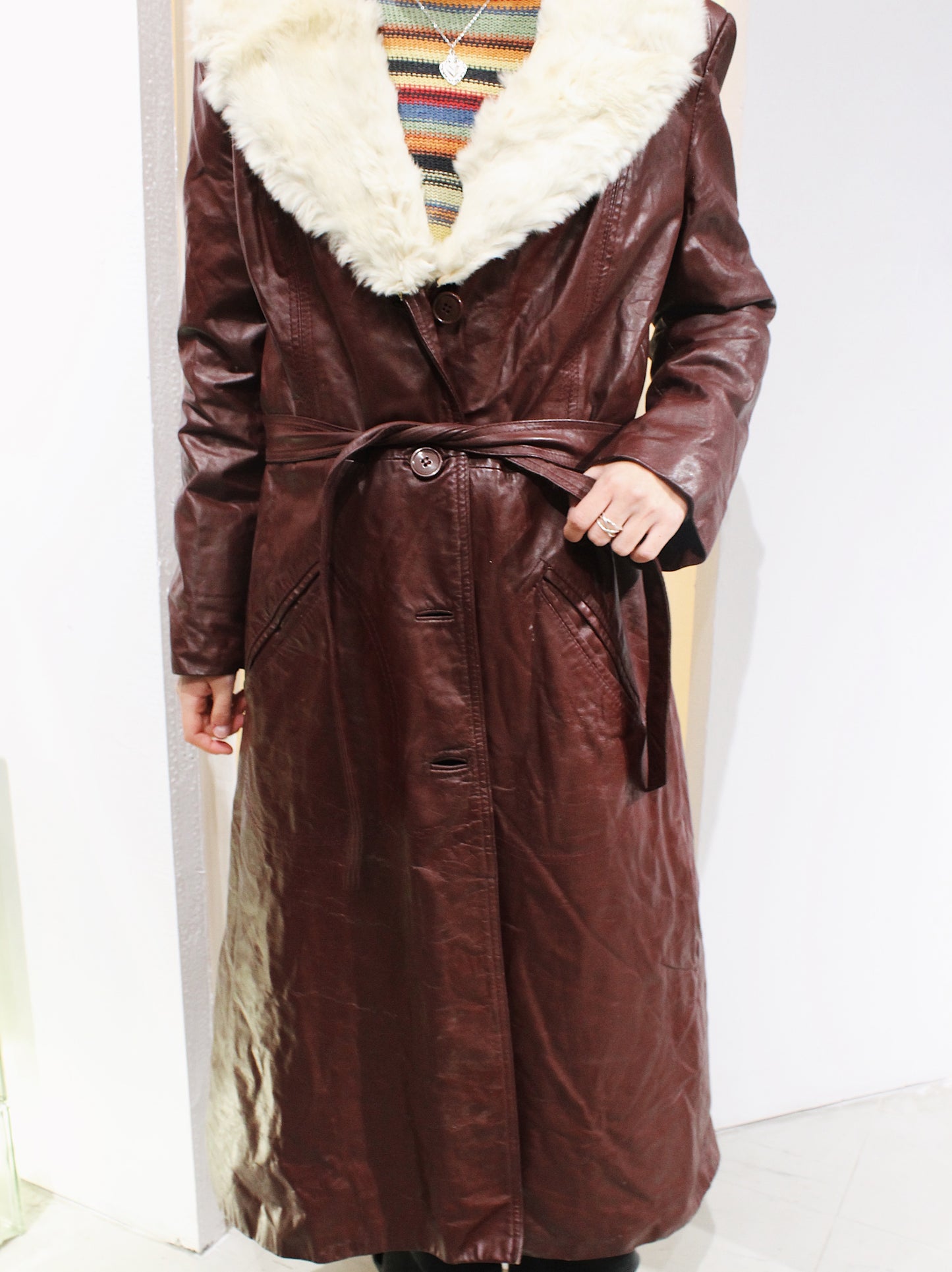 Burgundy Leather Coat