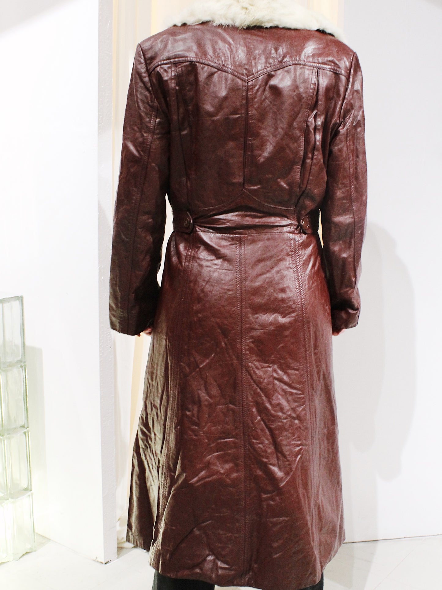 Burgundy Leather Coat