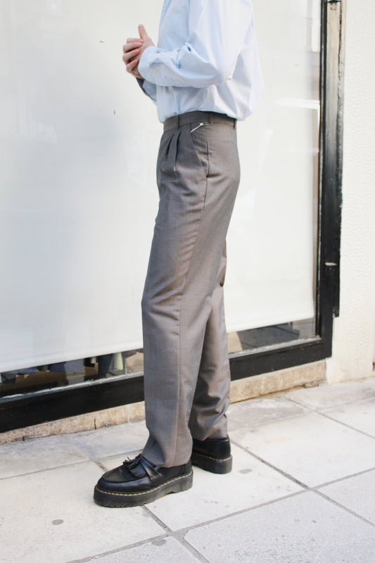 Metalic Gray Pleated Pants