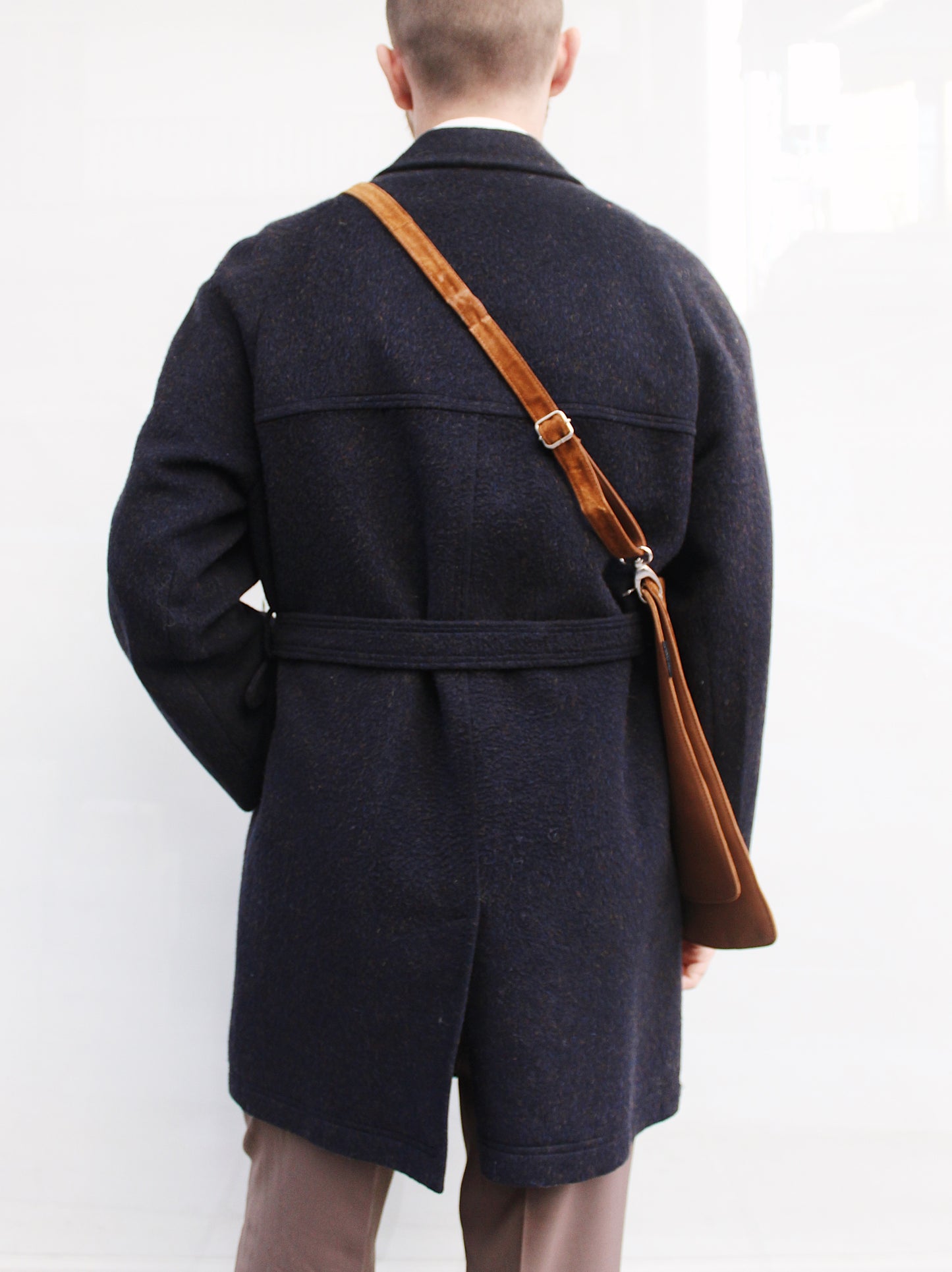 NAVY BELTED COAT