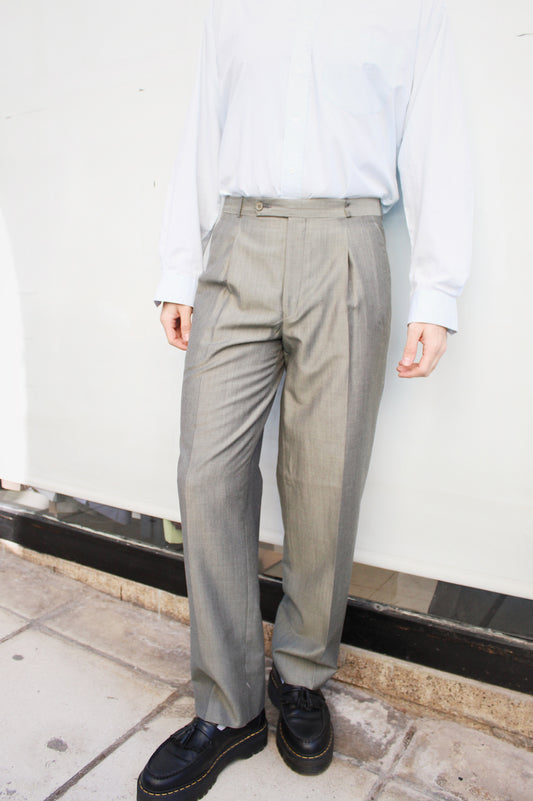 Stone Gray Pleated Pants