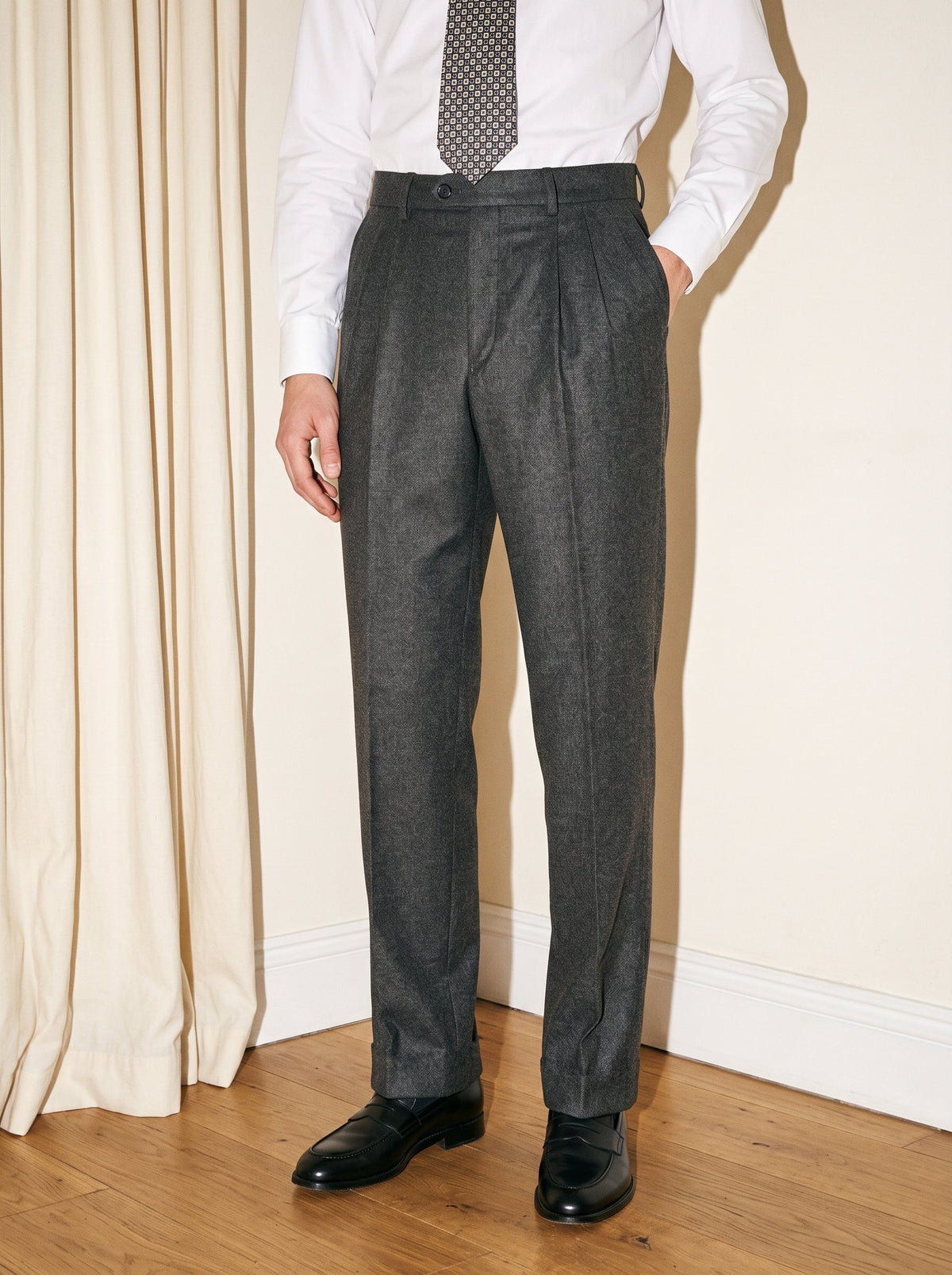 Dark Gray Pleated