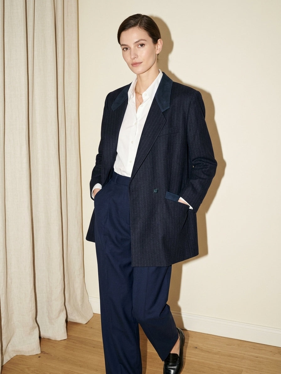 Midnight Navy Pinstripe