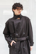 Double Breasted Black Trench