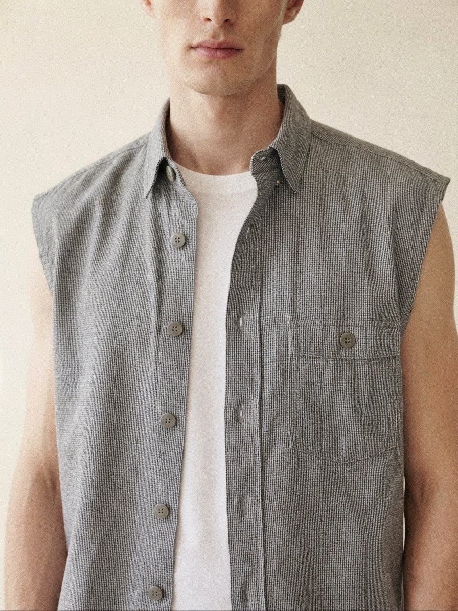 Gray Cropped Vest
