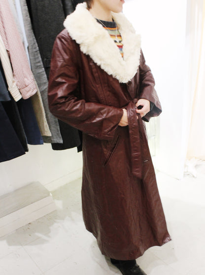 Burgundy Leather Coat