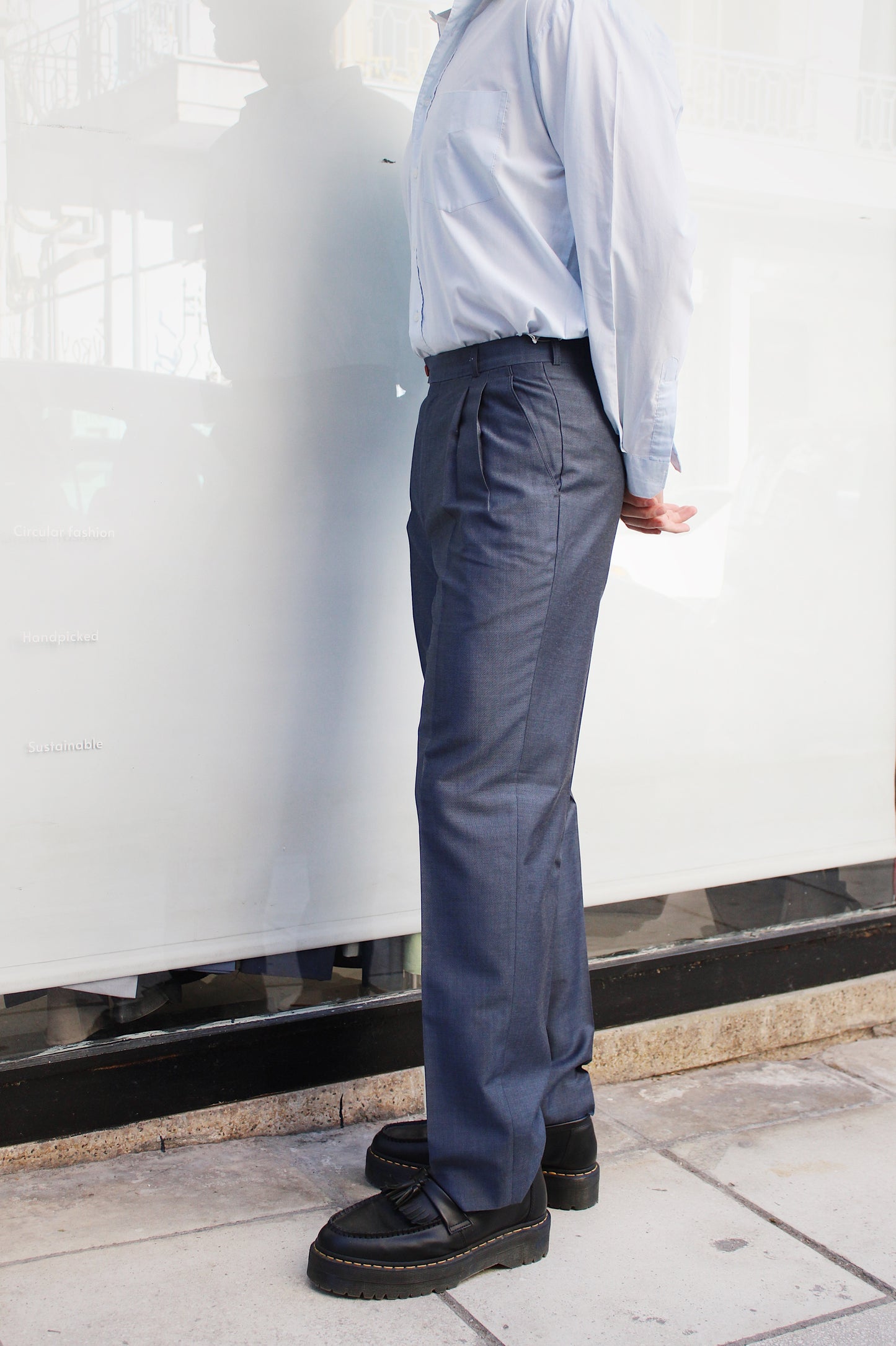 Dark Navy Pleated Pants