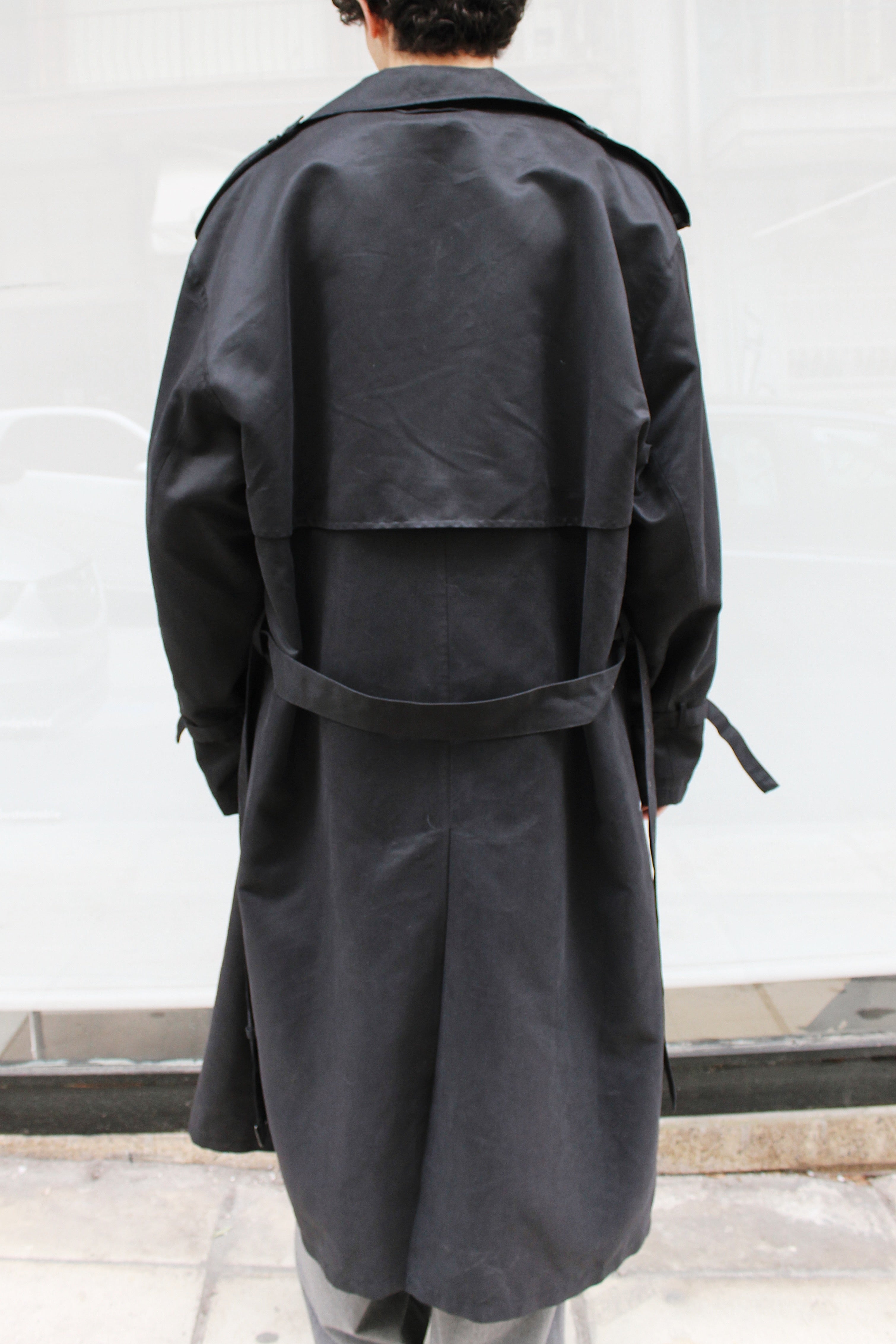 Double Breasted Black Trench