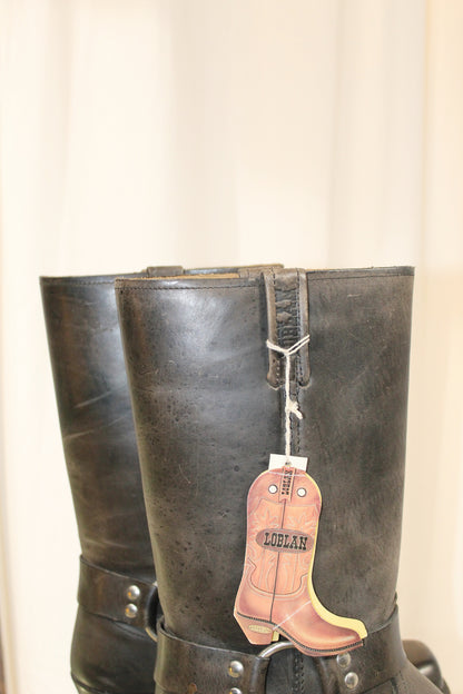 LOBLAN 295 BROWN WAXY BIKER BOOTS