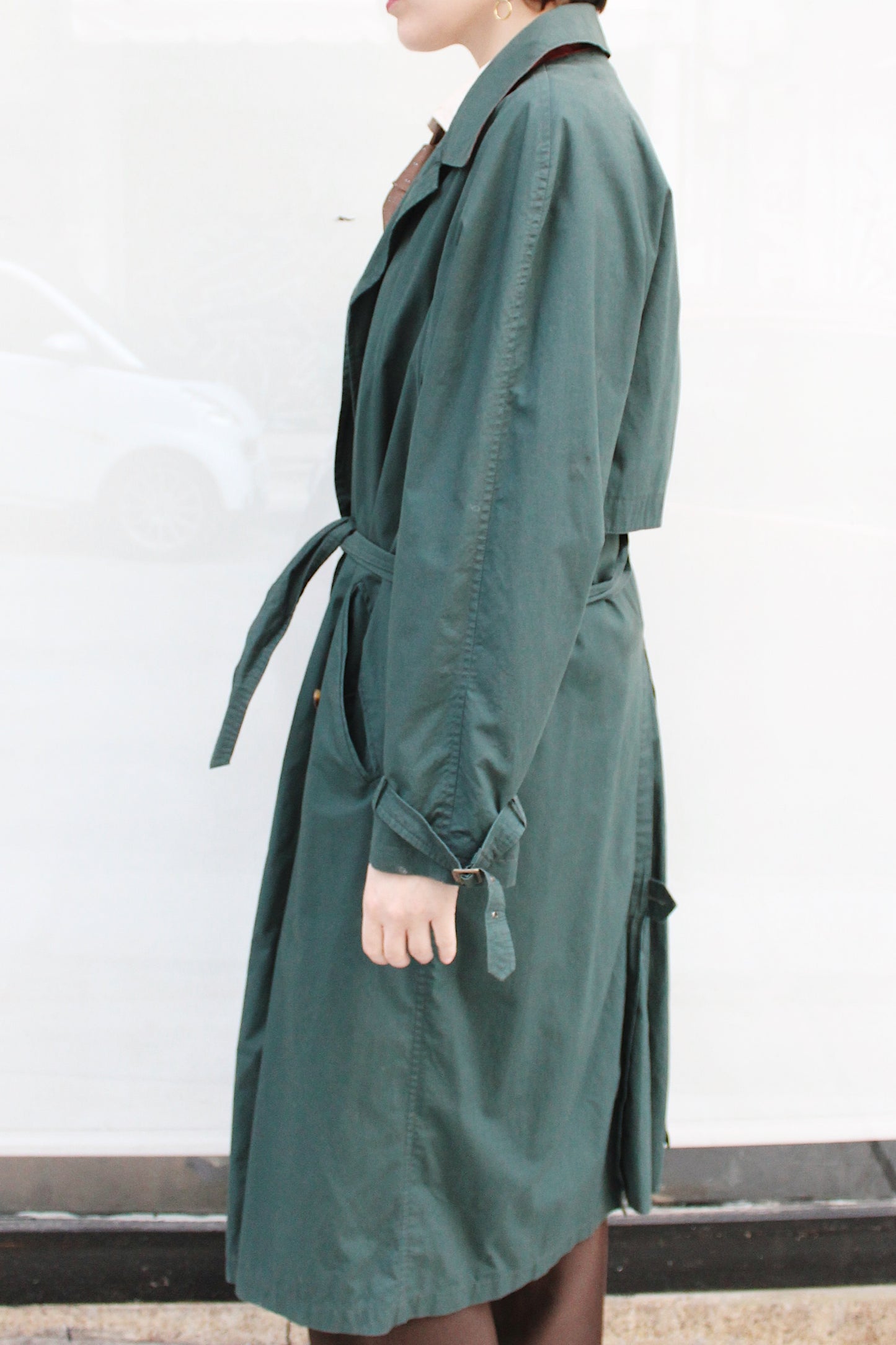 Green Double Breasted Trench