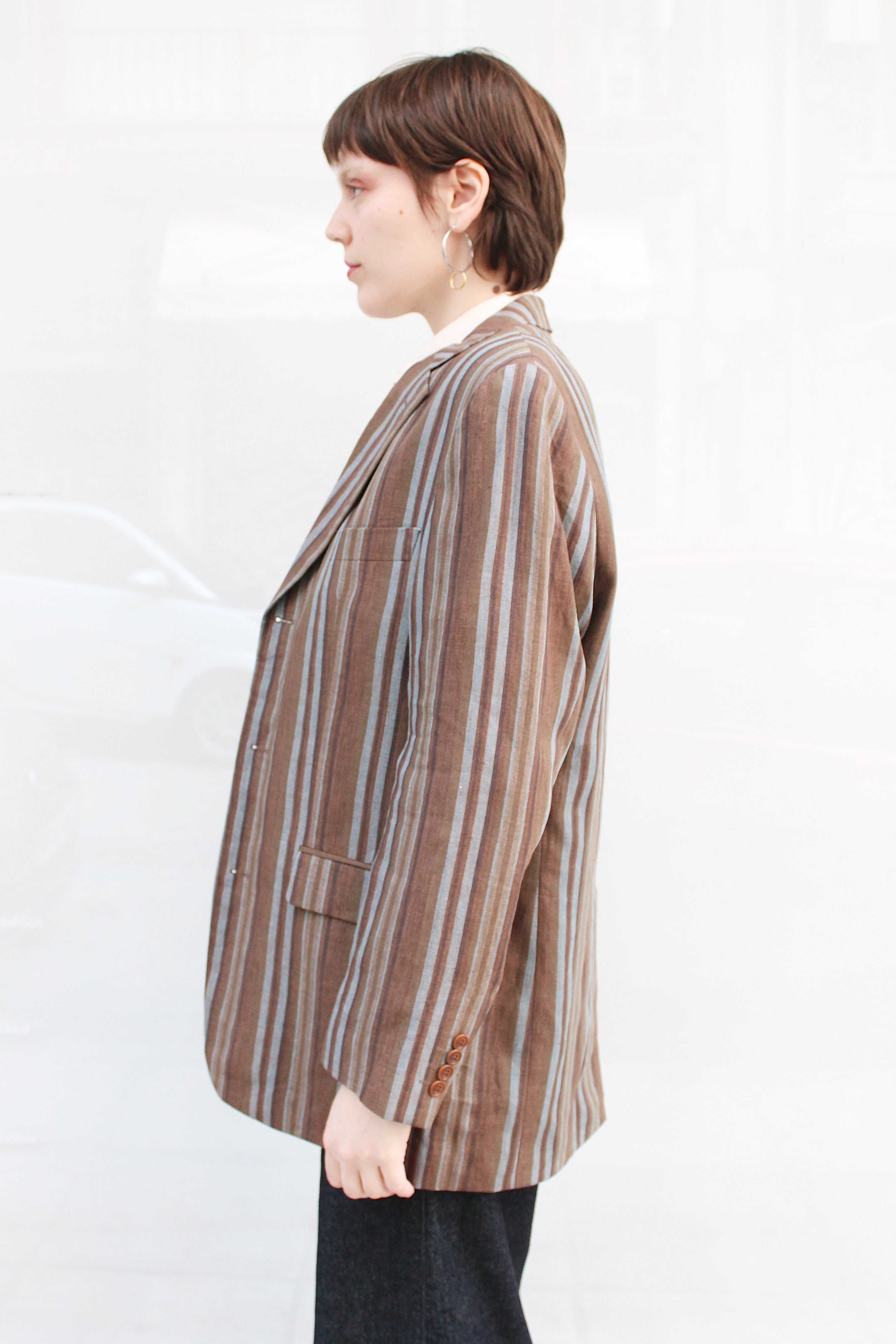 Striped Linen Blazer