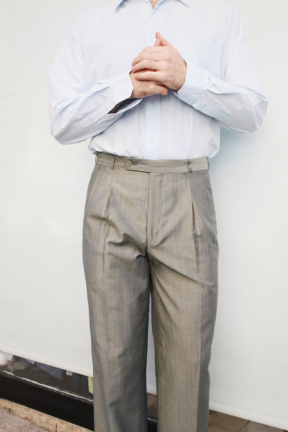 Stone Gray Pleated Pants