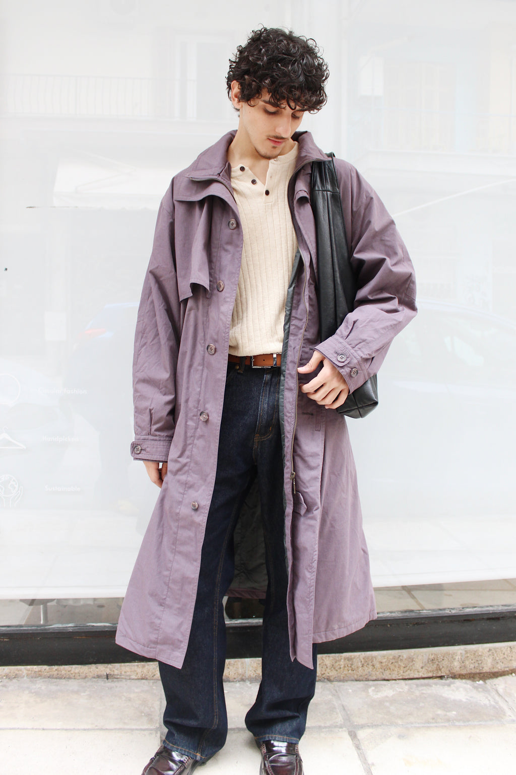 Purple Maxi Trench Coat