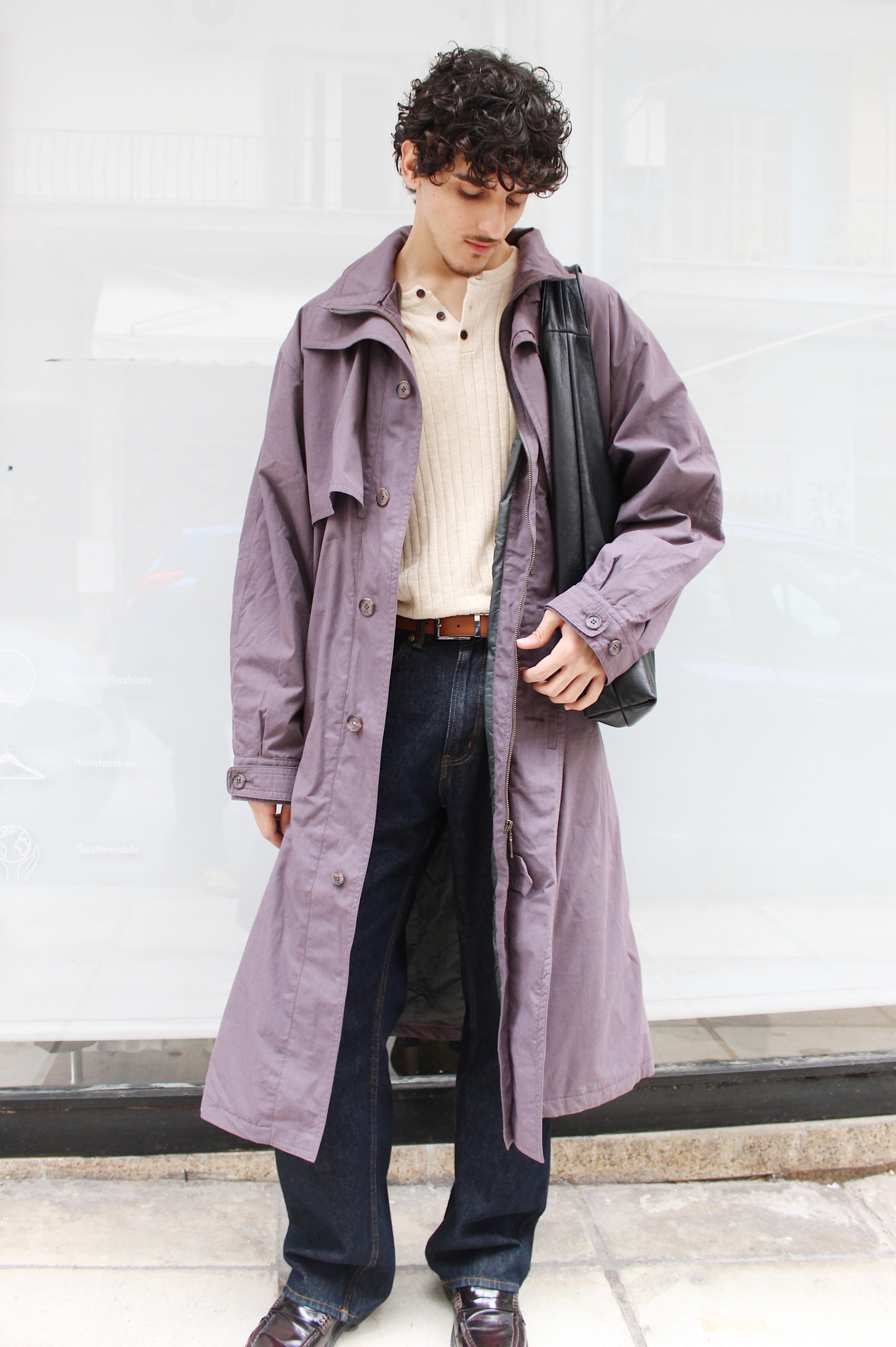 Purple Maxi Trench Coat