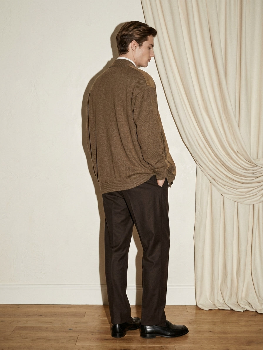 Camel Suede Cardigan