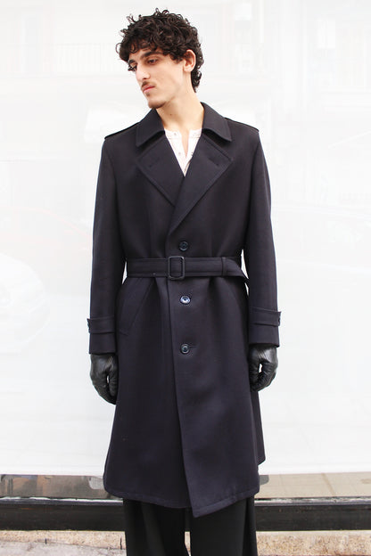 1970s Navy Maxi Overcoat