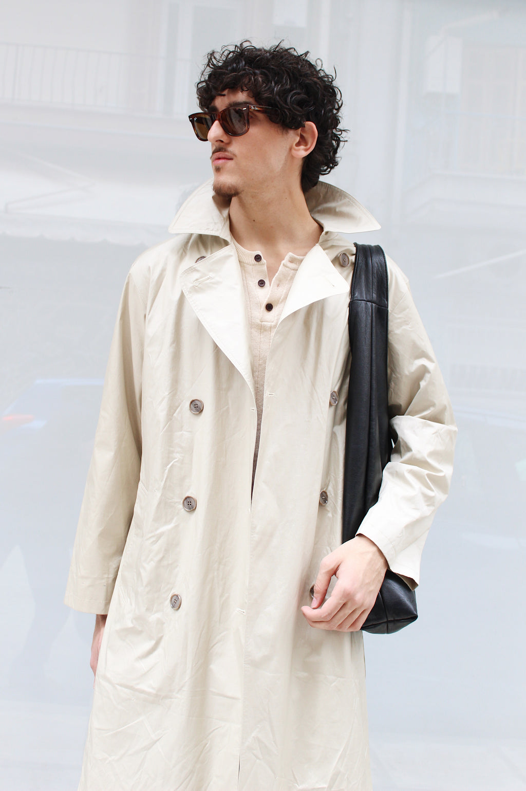 Maxi Light Beige Trench Coat
