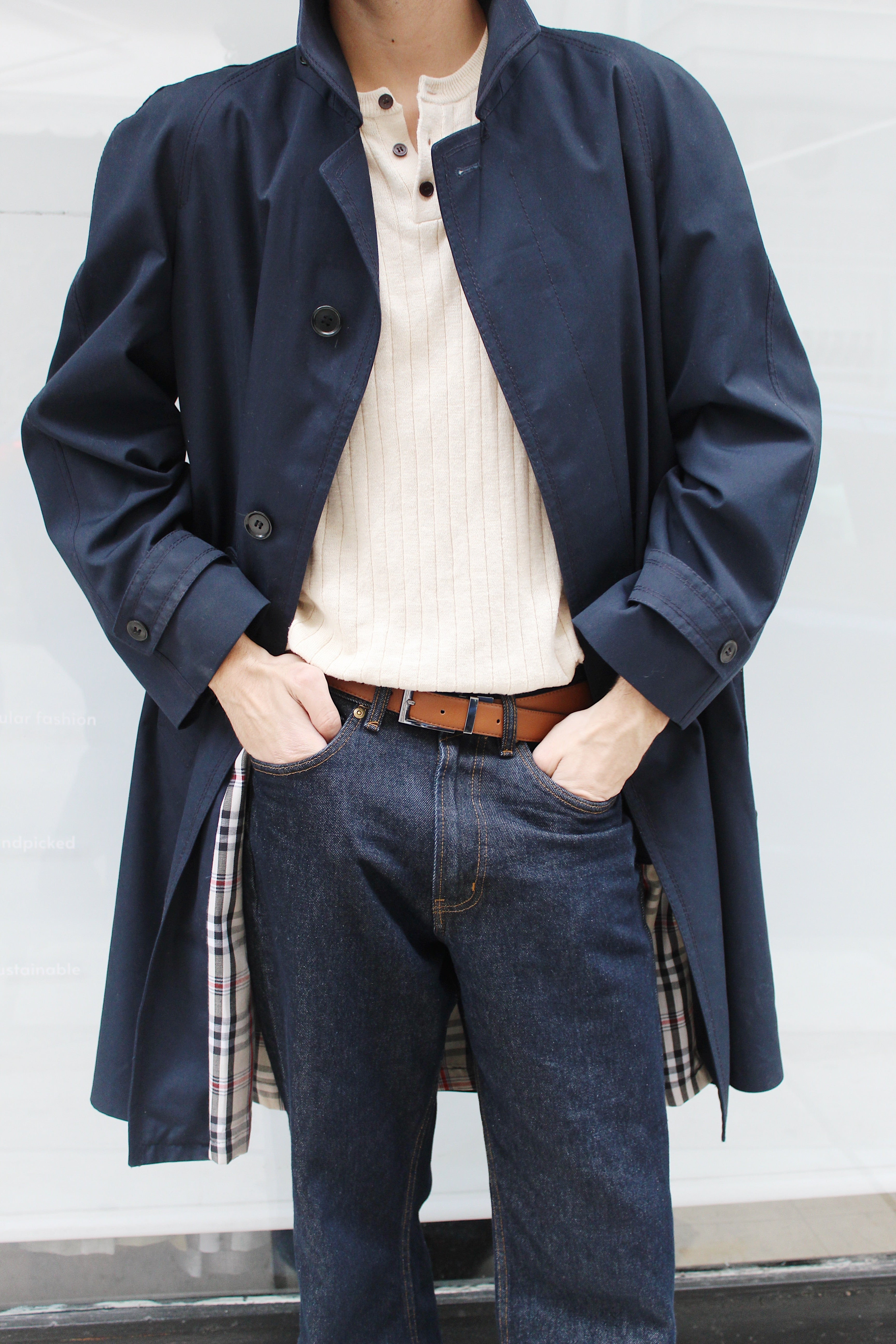 Navy Blue Trench Coat