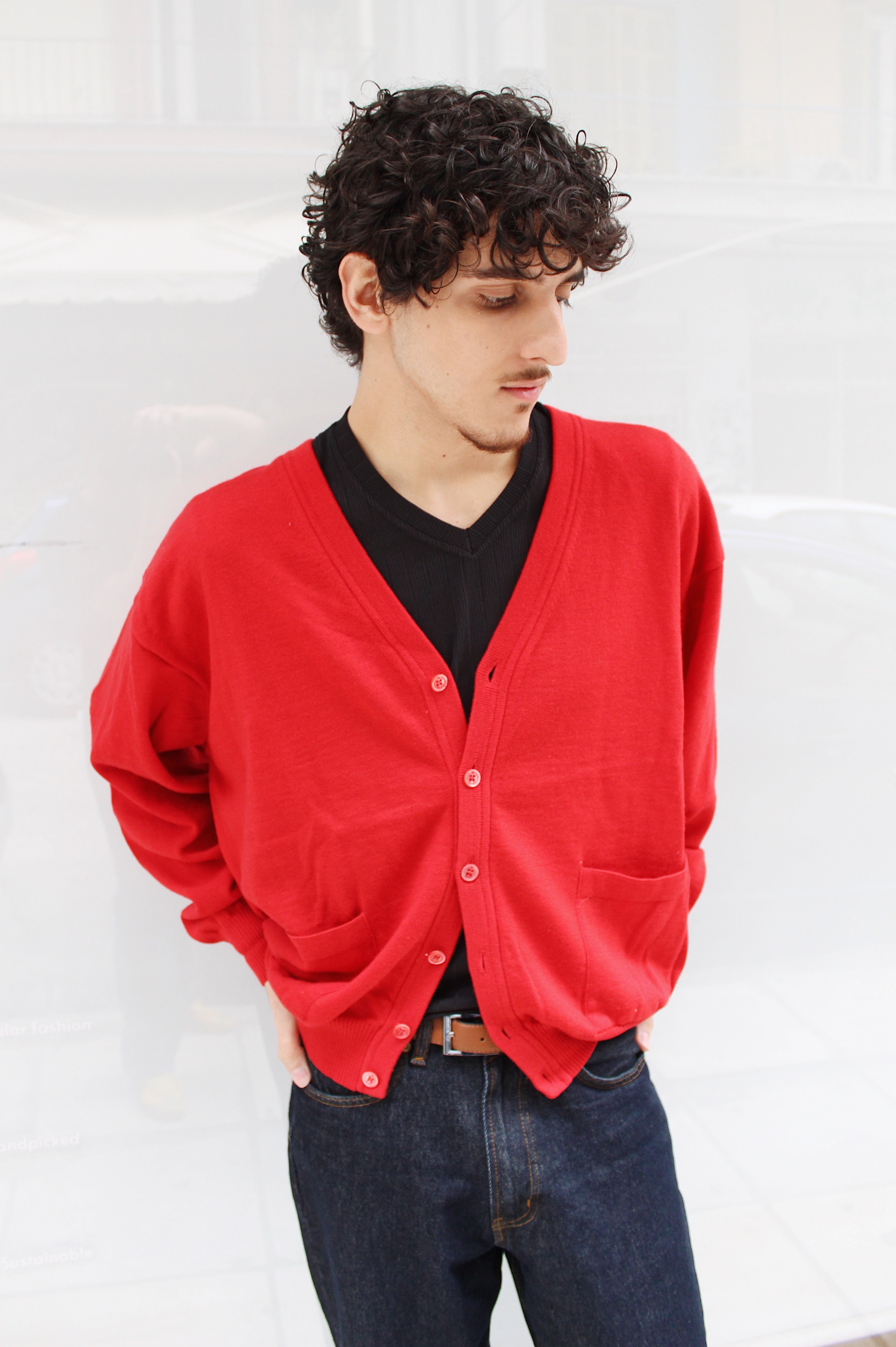 Red Knitted Cardigan