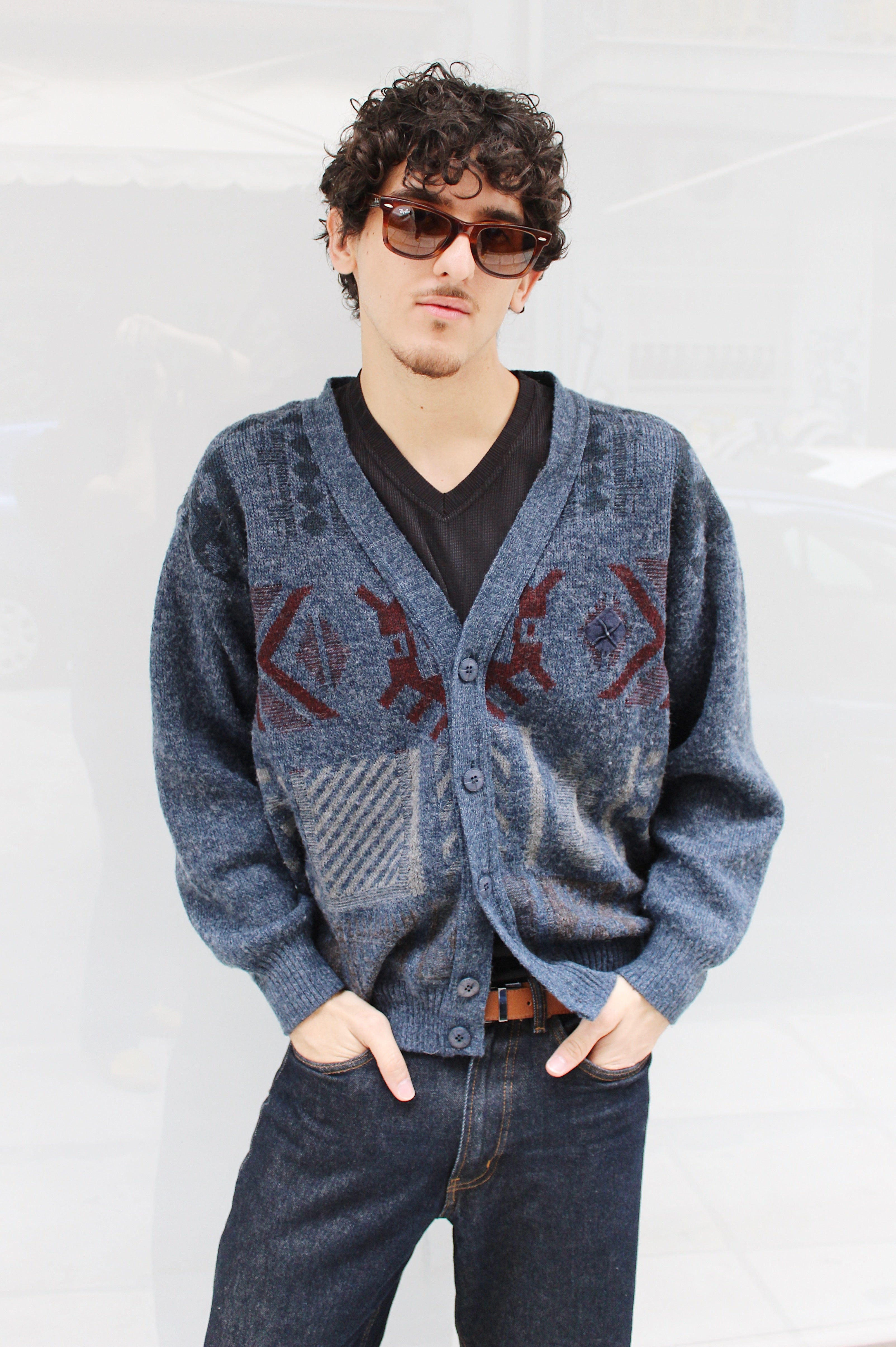 Blue Knitted Cardigan