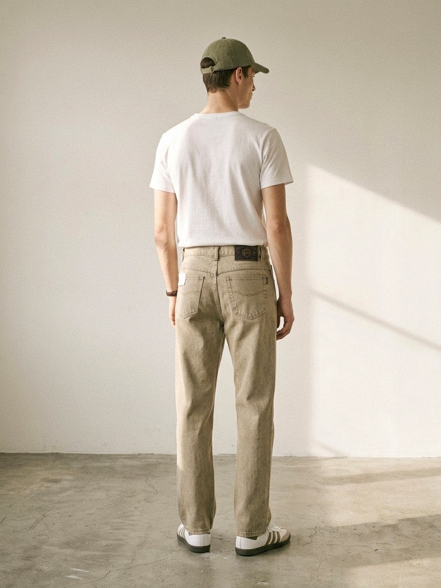 Straight Fit Washed Jeans