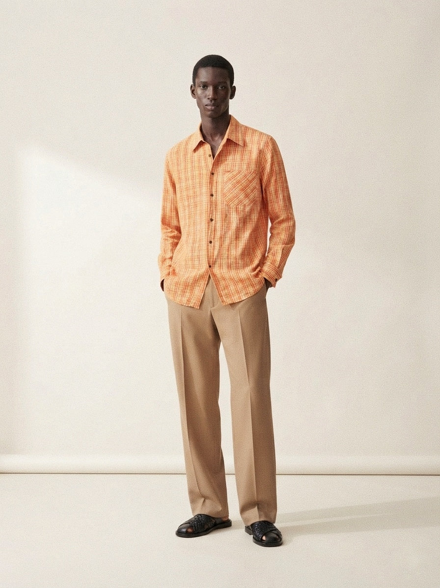 Orange Plaid Long Sleeve