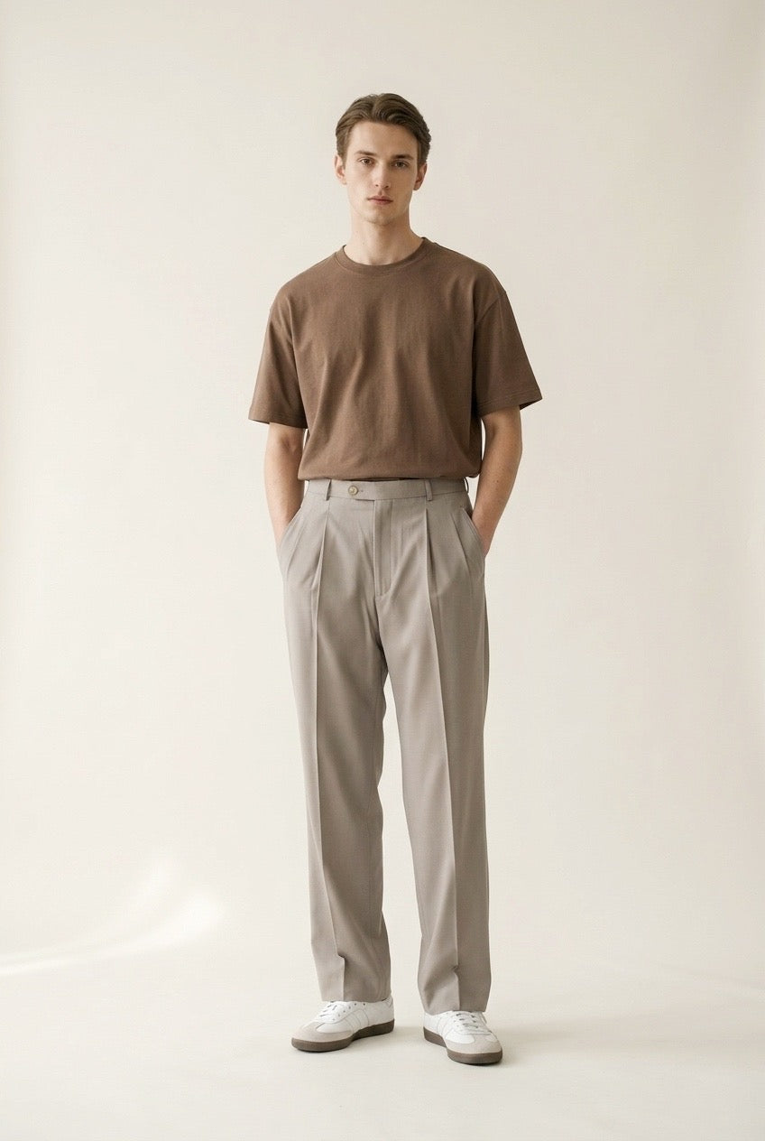 Sand Gray Pleated