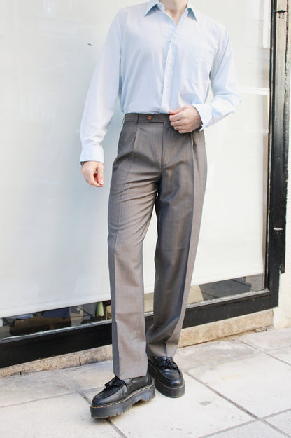 Metalic Gray Pleated Pants