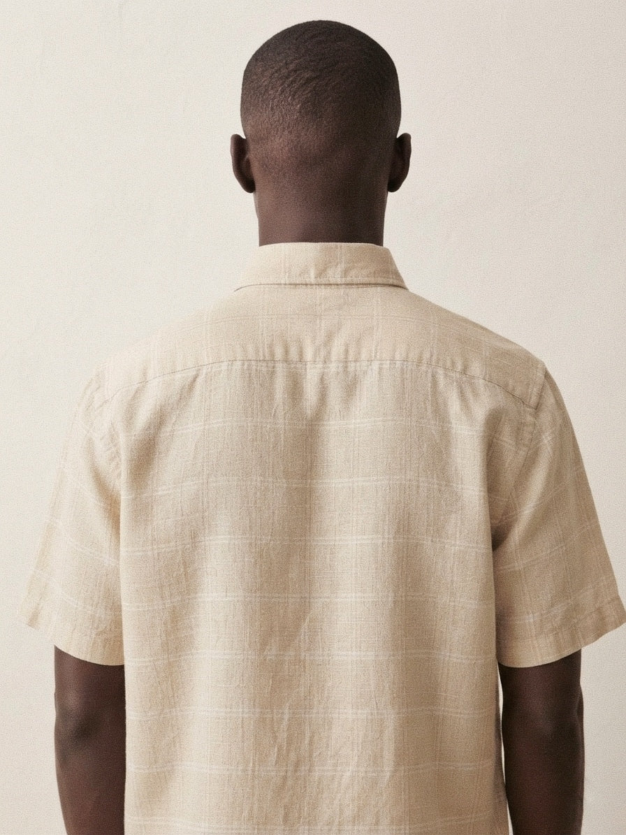 Camel Plaid Short Sleeve