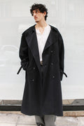 Double Breasted Black Trench