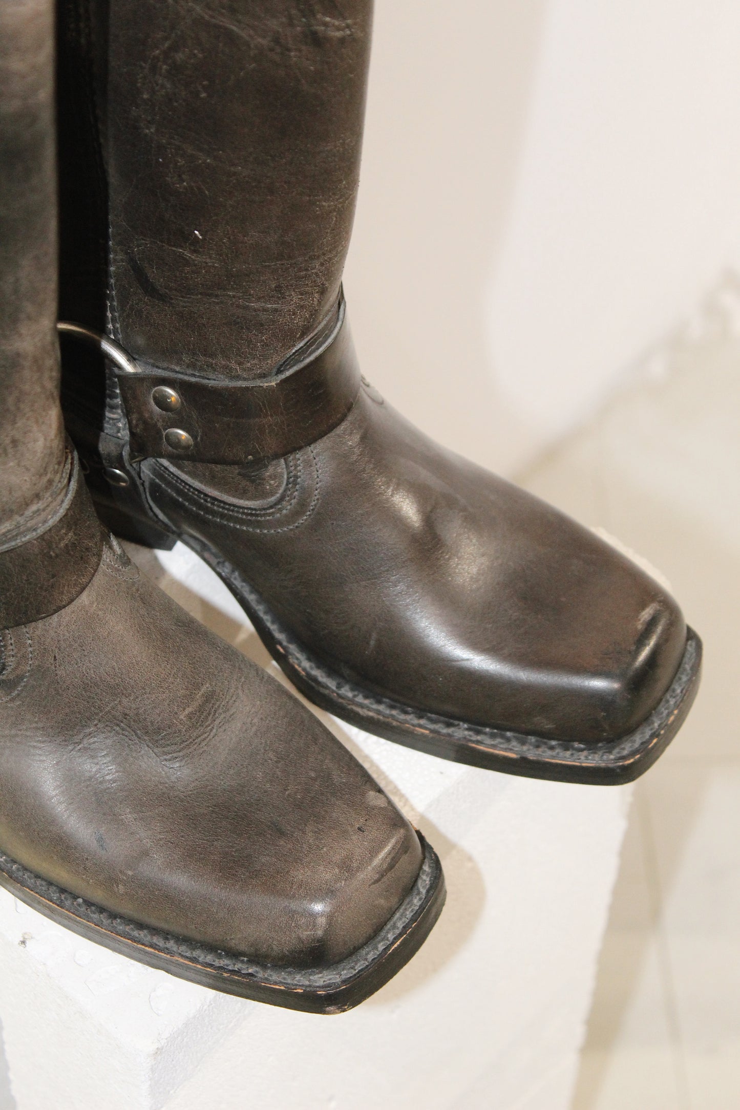 LOBLAN 295 BROWN WAXY BIKER BOOTS