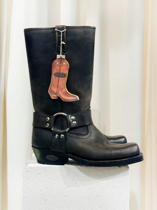 LOBLAN 295 BROWN WAXY BIKER BOOTS