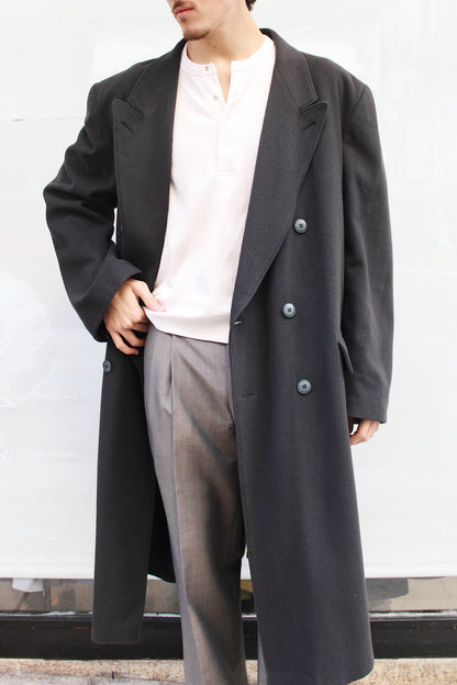 Gray Double Breasted Overcoat
