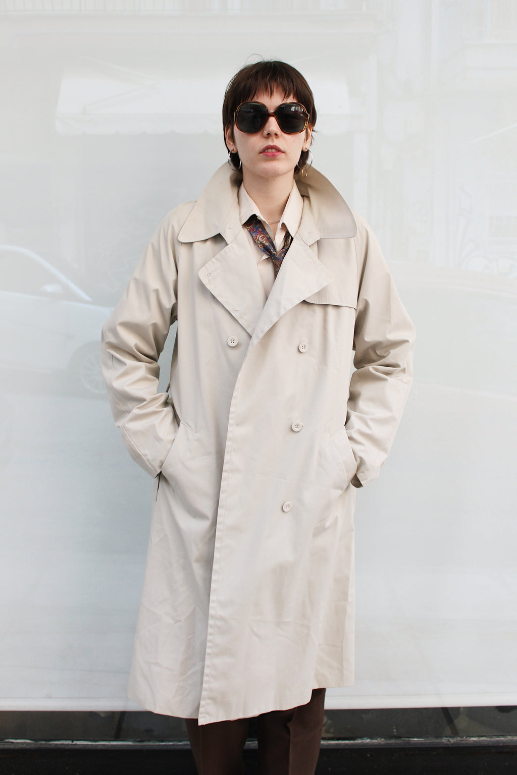 Double Breasted Beige Trench