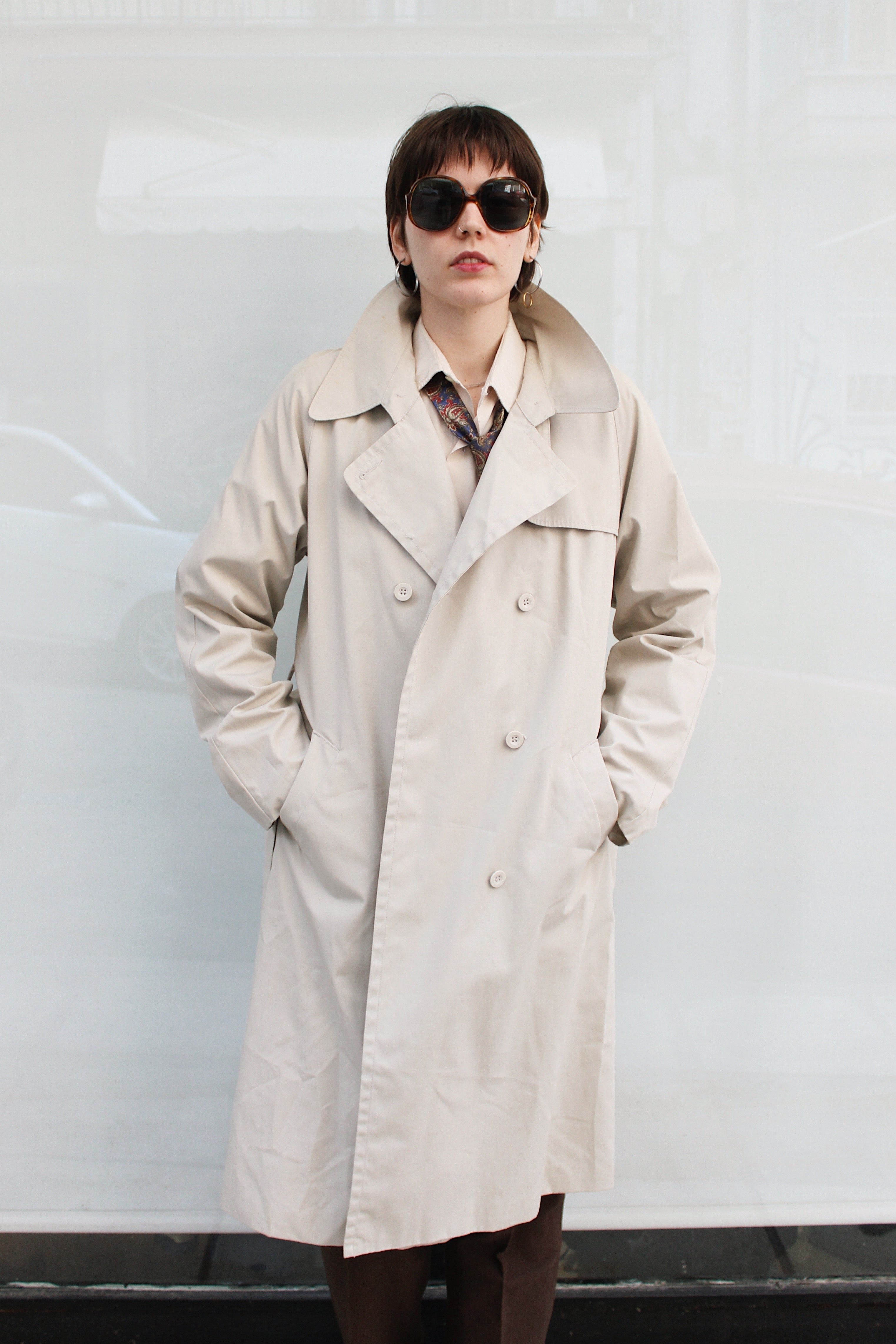 Double Breasted Beige Trench