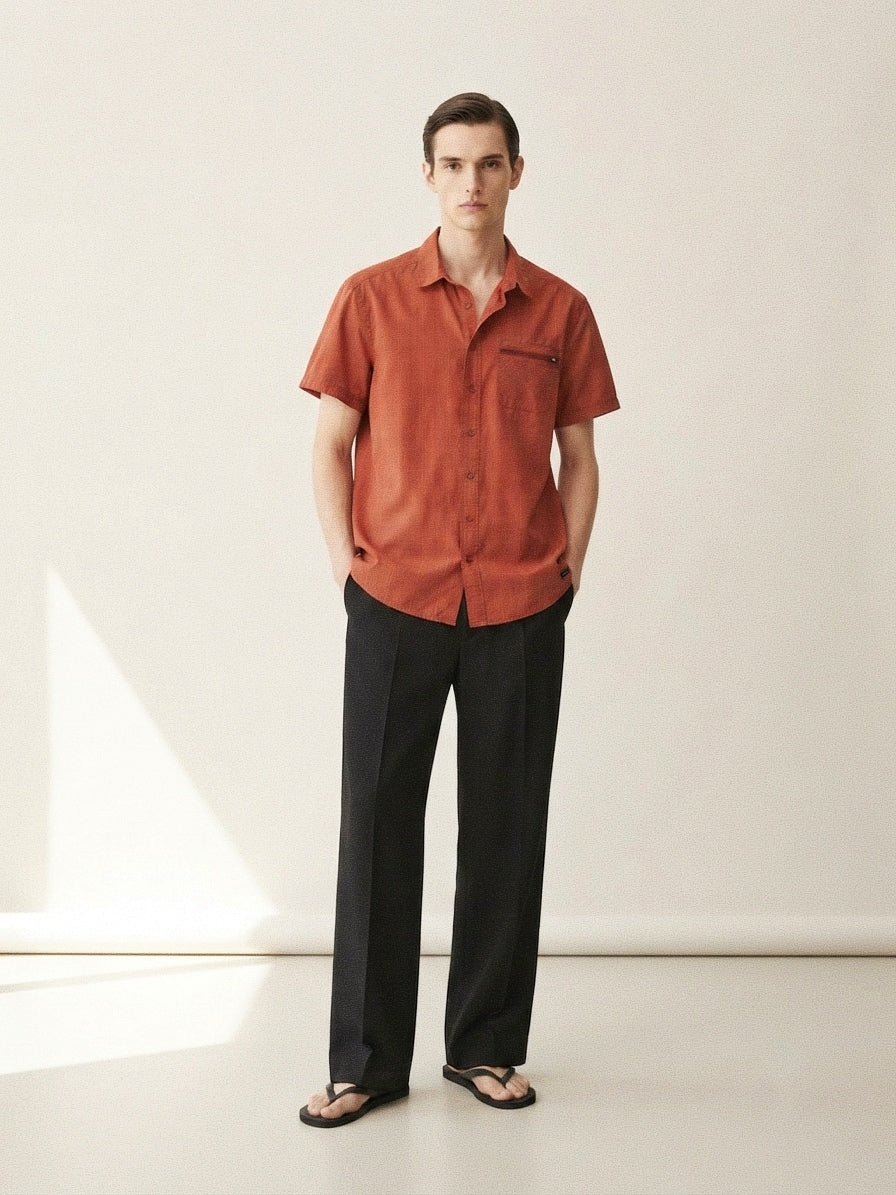 Coral Red Short Sleeve