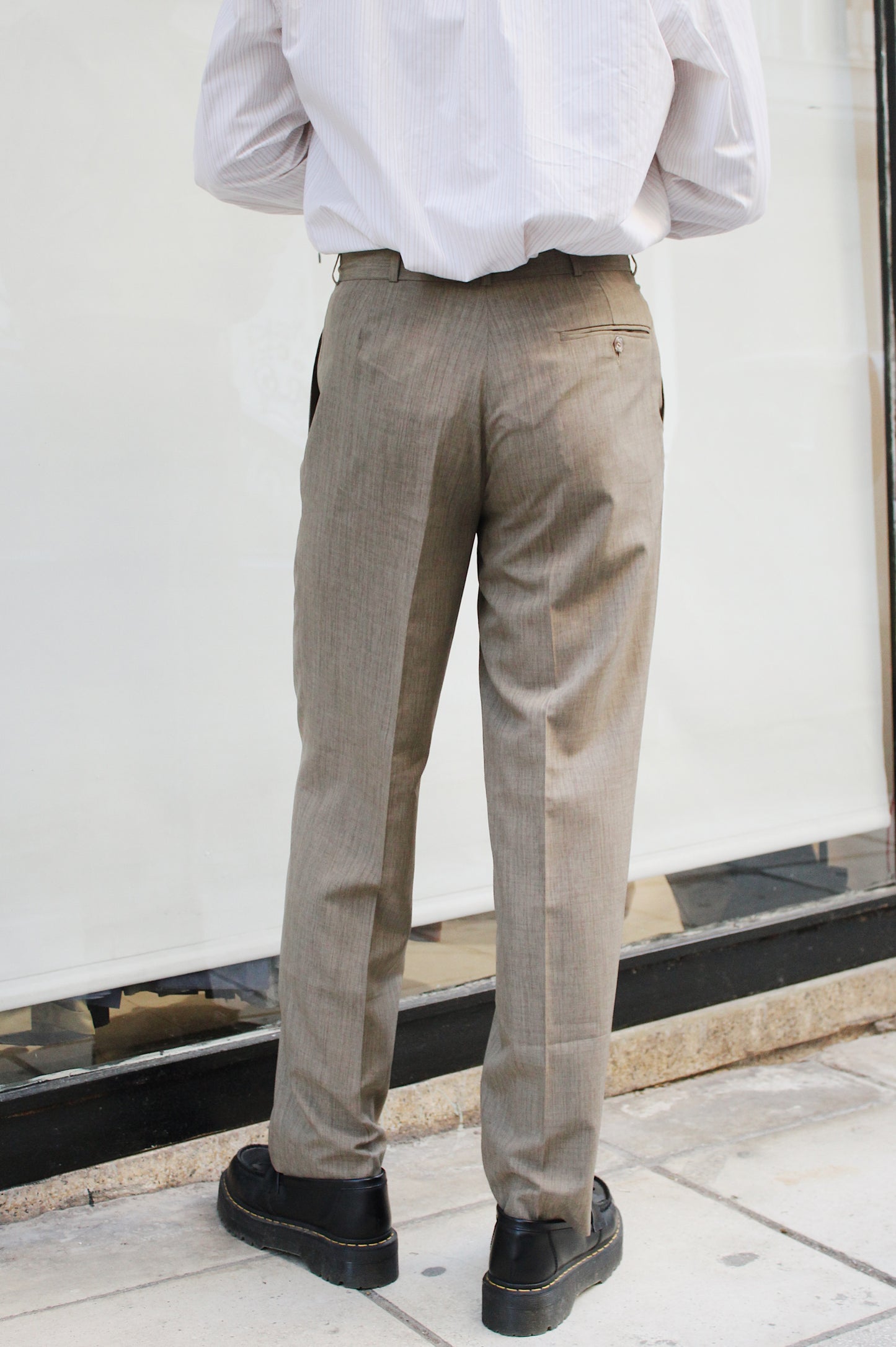 Beige Pleated Pants