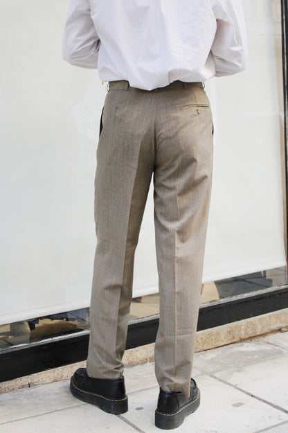 Beige Pleated Pants