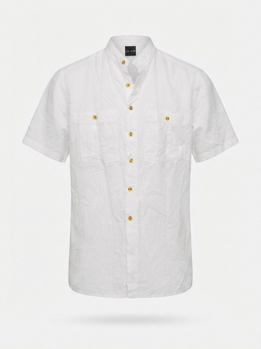 White Mandarin Collar