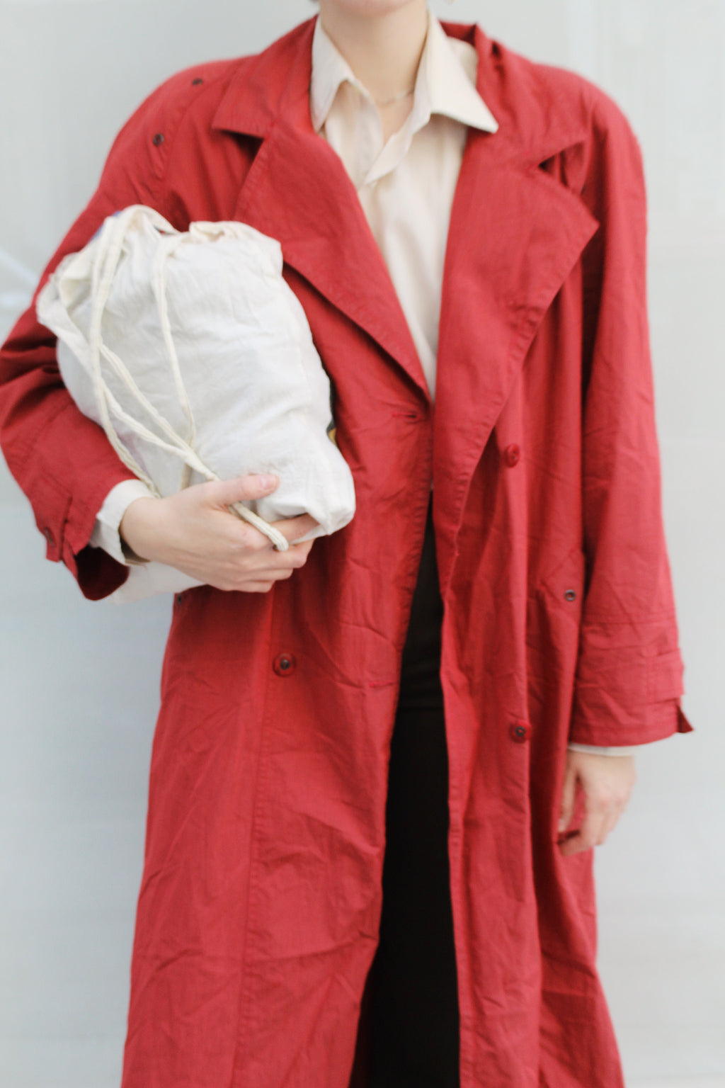Cherry Red Trench Coat