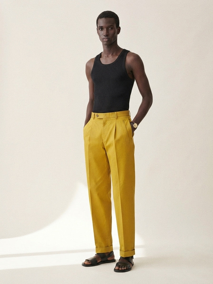 Mustard Yellow Pleated