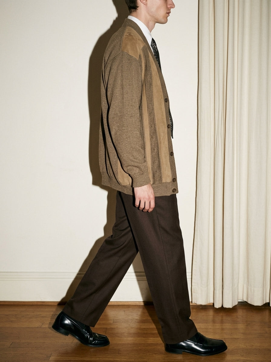 Camel Suede Cardigan
