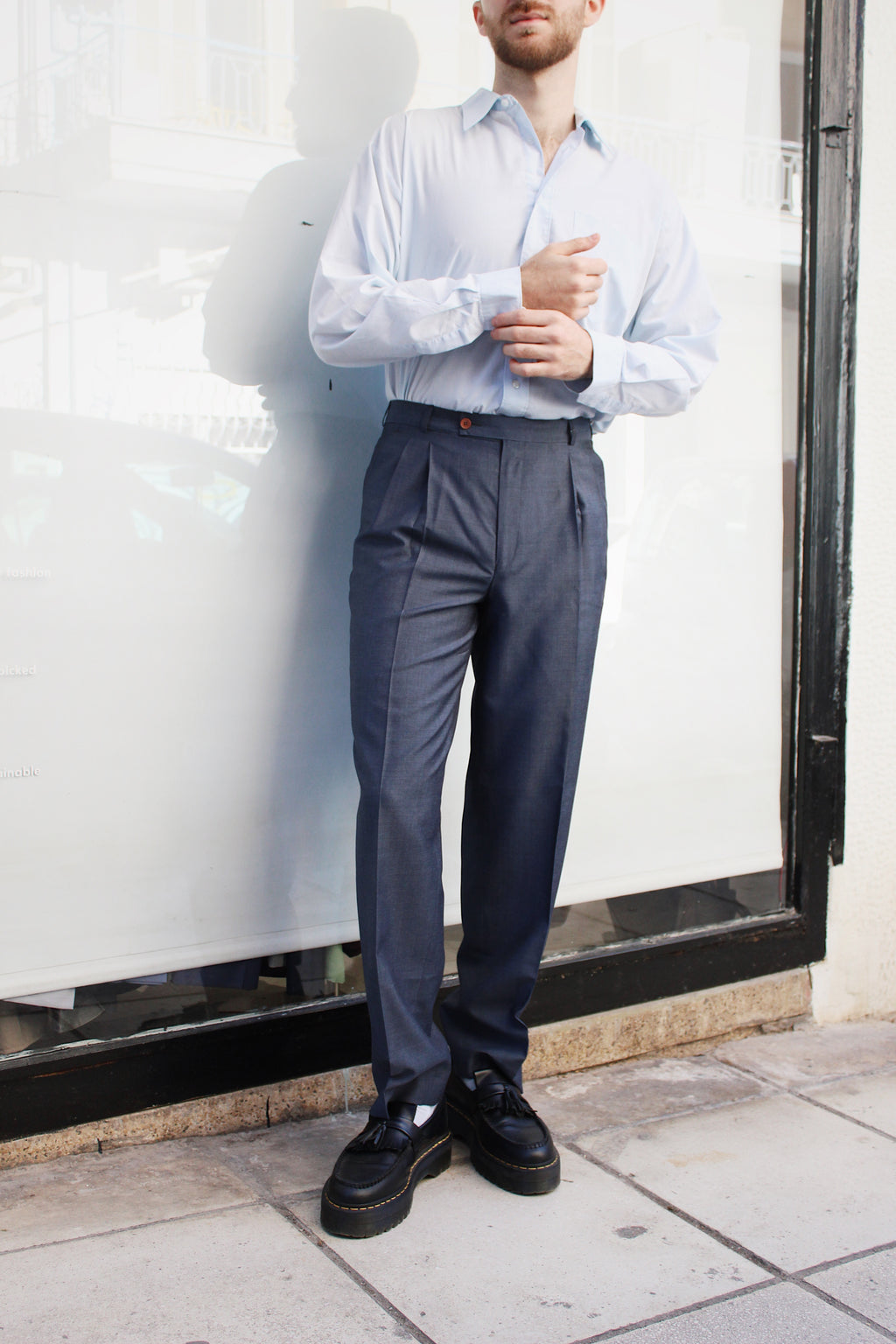 Dark Navy Pleated Pants