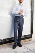 Dark Navy Pleated Pants