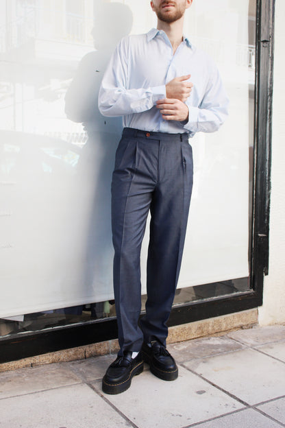 Dark Navy Pleated Pants