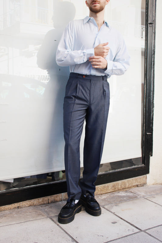 Dark Navy Pleated Pants