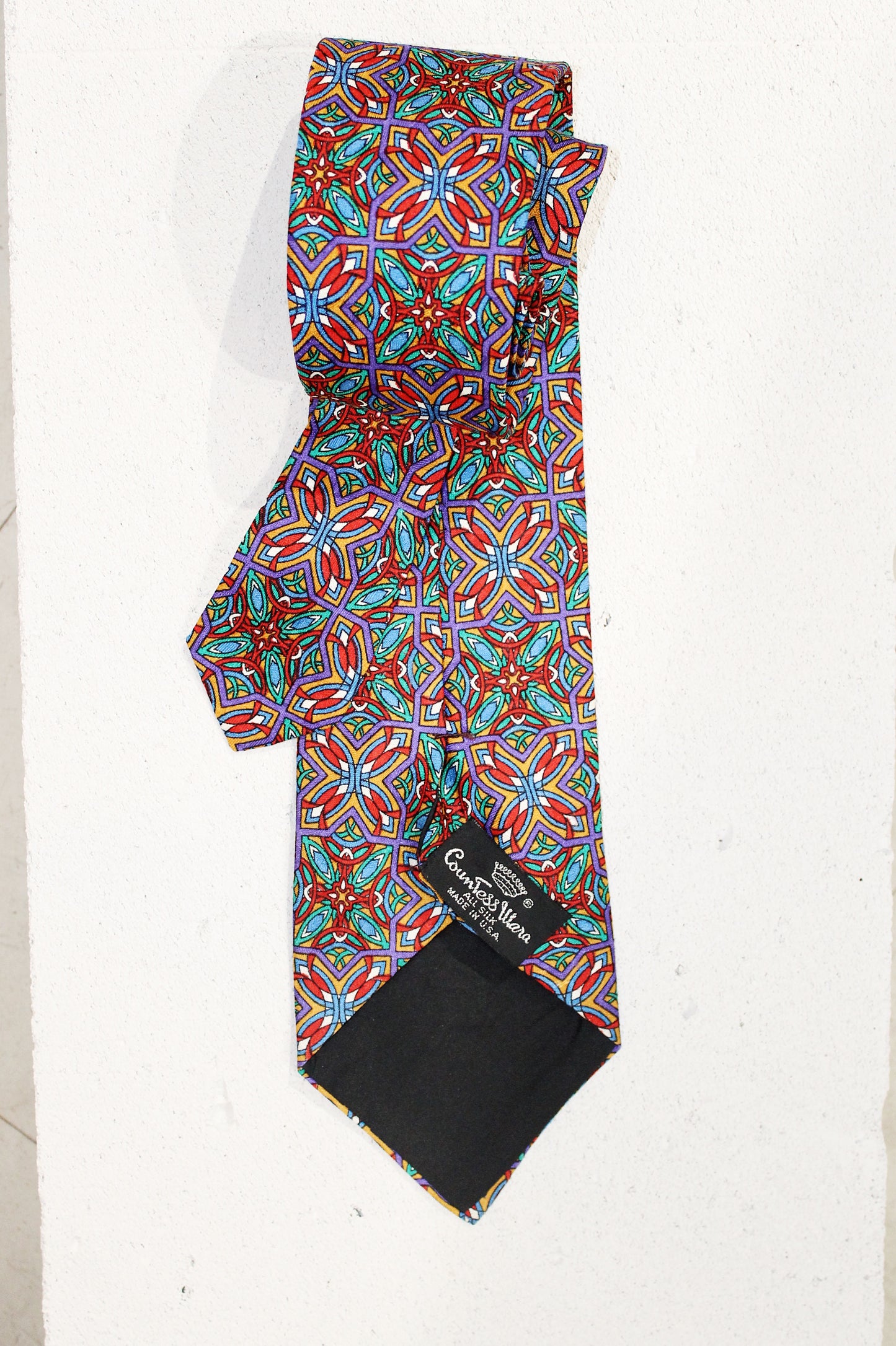 GEOMETRIC SILK TIE