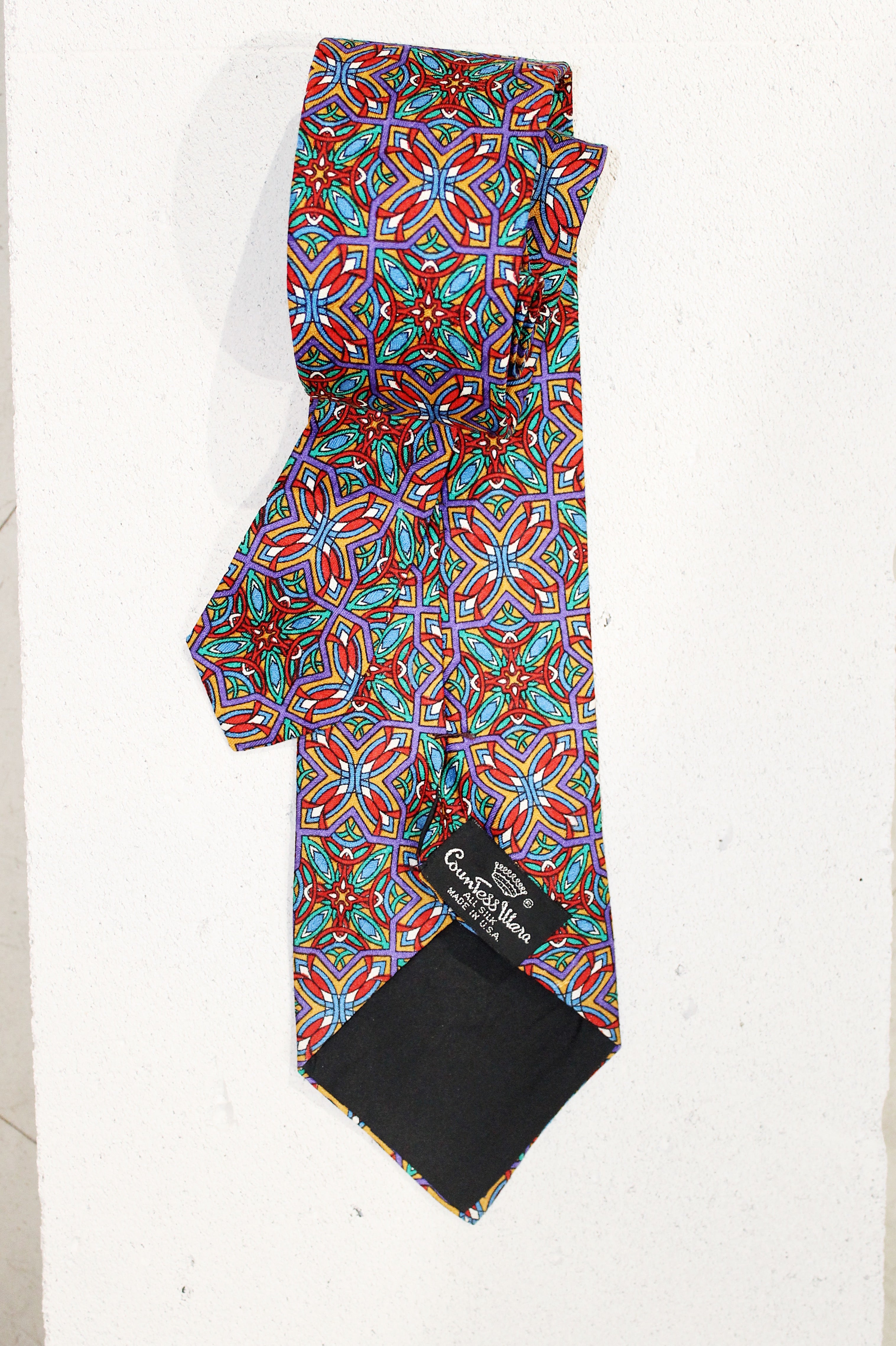 GEOMETRIC SILK TIE